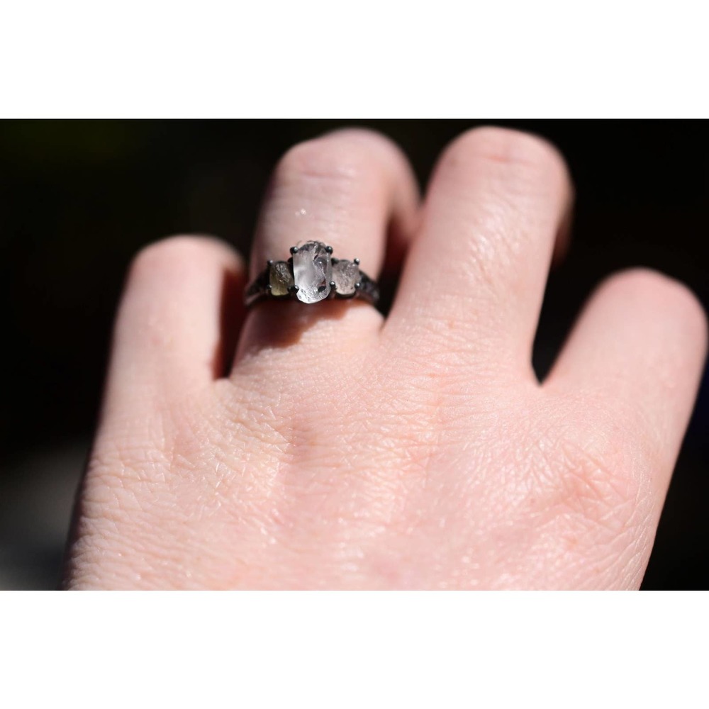 Sapphire Ring Boho Ring Unique Sterling Silver Ring Size 7 Avello